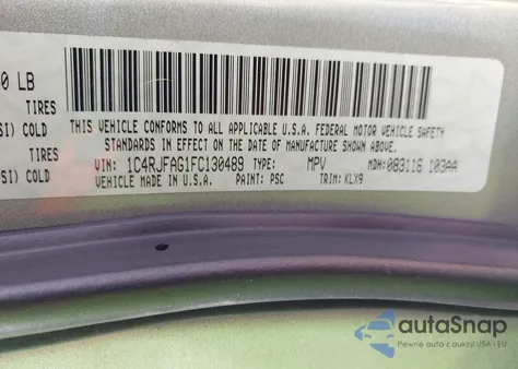 2015 Jeep Grand Cherokee Altitude from USA, damaged, VIN 1C4RJFAG1FC130489